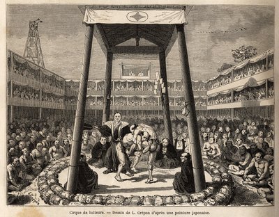 Il circo dei lottatori, che aspettano il loro turno per combattere, si svolge nell