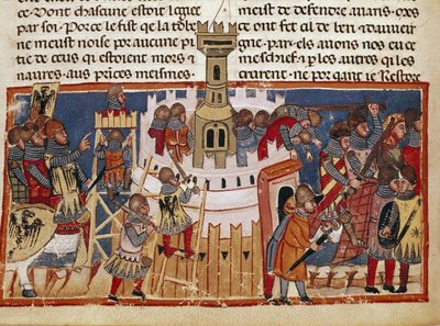 La costruzione di una fortezza (miniatura) da Unknown artist