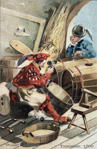 Il mestiere del bottaio nel 1500. da Unknown artist