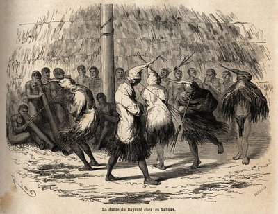 La danza del bayente, o danza del diavolo, tra gli indiani Yahua del Perù, organizzata in onore della luna, si svolge ogni anno in una capanna allestita nel mezzo della foresta; dopo la cerimonia, la capanna, i flauti e i tamburi vengono accuratamente bruc da Unknown artist