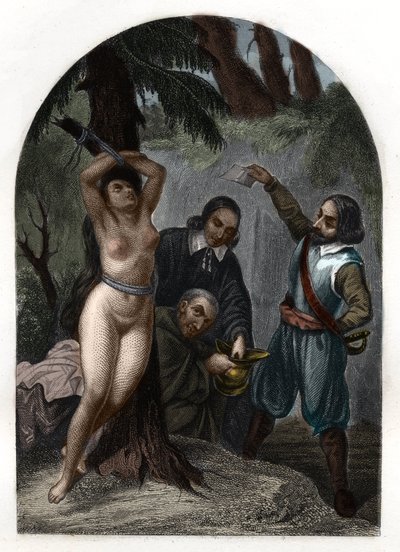 Le dragonnades delle Cevenne sotto Luigi XIV (1643-1715), persecuzione dei protestanti. Incisione del 1842 in "Histoire des popes" di Maurice Lachatre. Collezione privata da Unknown artist