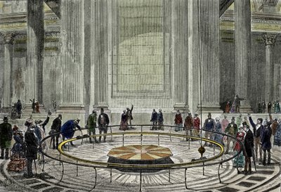 La famosa esperienza del Pendolo di Leon Foucault nel 1851 che dimostra la rotazione della Terra al Pantheon di Parigi da Unknown artist