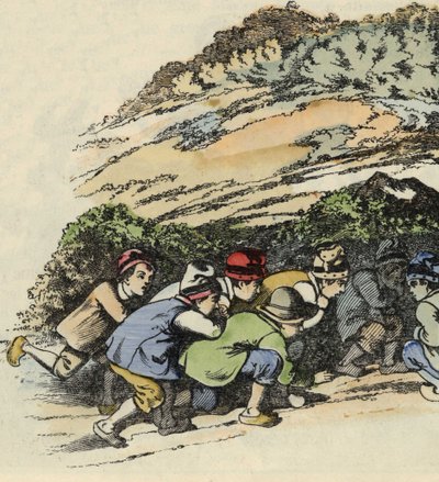 I fratelli di Pollicino si nascondono in una roccia cava per sfuggire all