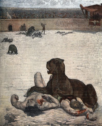 I primi cristiani martirizzati dai romani nel I-II secolo. da Unknown artist