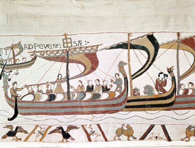 La flotta di Guglielmo I il Conquistatore (1027 - 1087) in rotta verso l