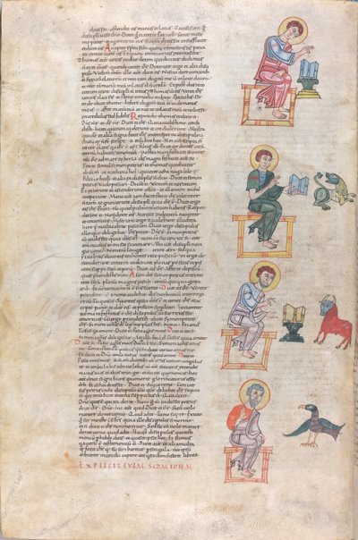I quattro evangelisti con i loro simboli: Matteo, Luca, Marco, Giovanni da Unknown artist