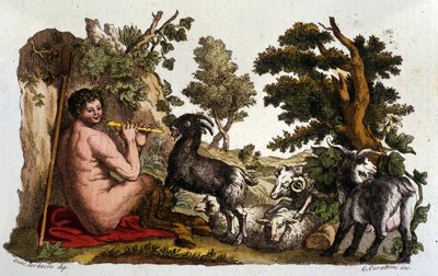 Il dio Pan. Incisione da 