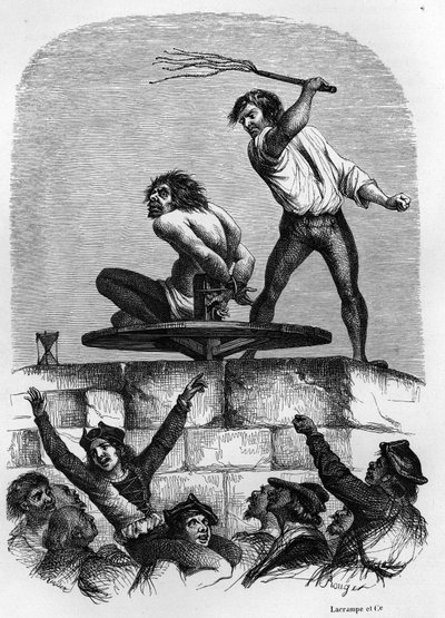 Il gobbo Quasimodo al Pilori. Illustrazione del romanzo di Victor Hugo “Notre Dame de Paris” del 1844 da Unknown artist