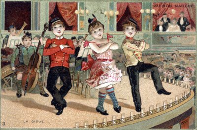 La danza popolare. Cromolitografia della fine del XIX secolo da Unknown artist
