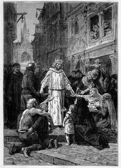 Il re disse che i poveri erano più o meno bisognosi. Illustrazione del libro "Les chroniqueurs de l