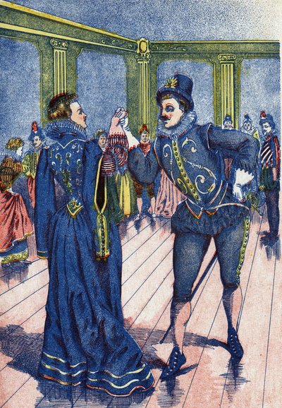 Il figlio del re fa ballare Cenerentola. Illustrazione per 