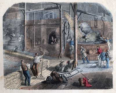 La fabbricazione della birra. Illustrazione del XIX secolo. Collezione Bianchetti da Unknown artist