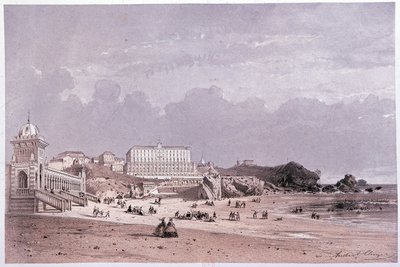 I nuovi bagni della costa dei folli e il casinò a Biarritz, sd. XIX secolo da Unknown artist