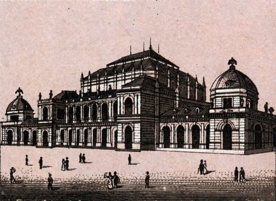 La nuova borsa di Francoforte, Germania in "Il mondo illustra 168 vedute" Non datato (fine XIX secolo) da Unknown artist