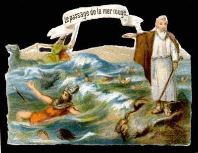 Il passaggio del Mar Rosso (Mosè) - Cromolitografia del XIX secolo da Unknown artist
