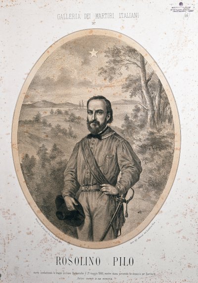 The patriot Rosolino Pilo (print) da Unknown Artist