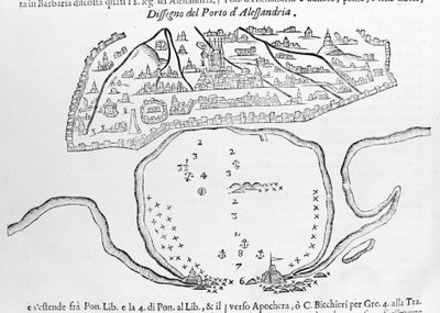Il porto di Alessandria. Disegno del XVII secolo da Unknown artist