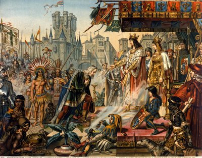 Il ritorno di Cristoforo Colombo in Spagna davanti al Re Ferdinando II d