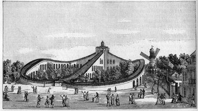 Le montagne russe del Giardino Beaujon a Parigi nel 1821. In "Nature. Rivista di scienze e delle loro applicazioni alle arti e all