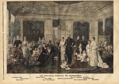 La famiglia reale di Danimarca, seduti al centro, la regina Luisa d
