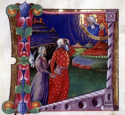 Il sacrificio di Noè. Antifonario del XV secolo. Biblioteca di Lodi da Unknown artist