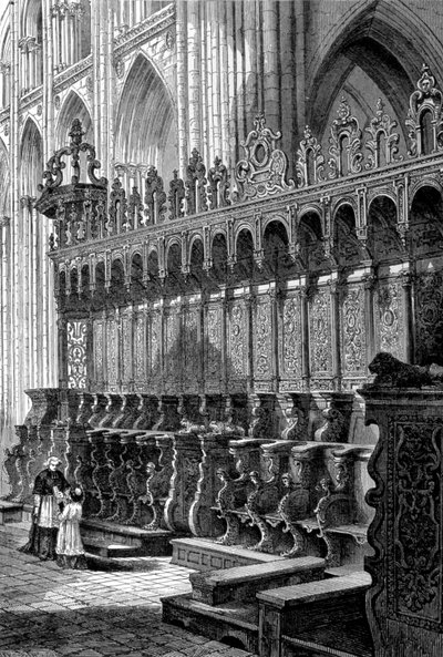 Gli stalli della cattedrale di Bayeux - incisione da Unknown artist