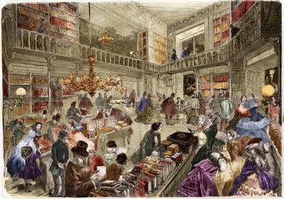 Il negozio della libreria Nouvelle, boulevard des Italiens a Parigi nel 1860 da Unknown artist