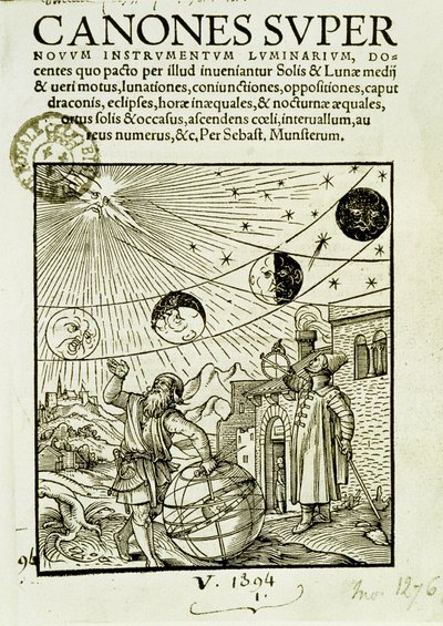 I movimenti del sole e della luna osservati dagli astronomi - frontespizio del libro "Super Canones" da Unknown artist