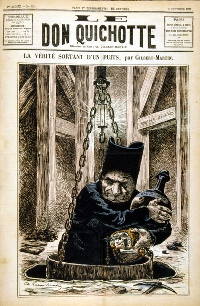 La verità esce da un pozzo - in Le Don Quixote del 27/10/1882 da Unknown artist