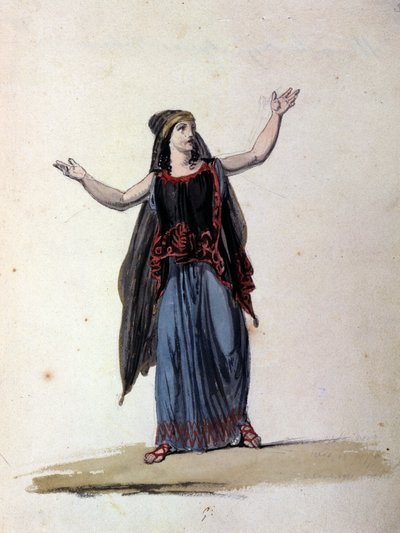 La strega Medea dopo il ciclo degli Argonauti. Disegno del XIX secolo da Unknown artist