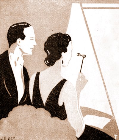 Pubblico del teatro - coppia elegante a uno spettacolo teatrale da Unknown artist