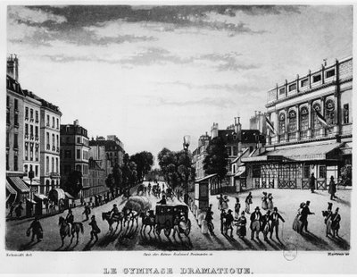 Teatro: il Dramatic Gymnasium di Boulevard Bonne Nouvelle - incisione da Unknown artist