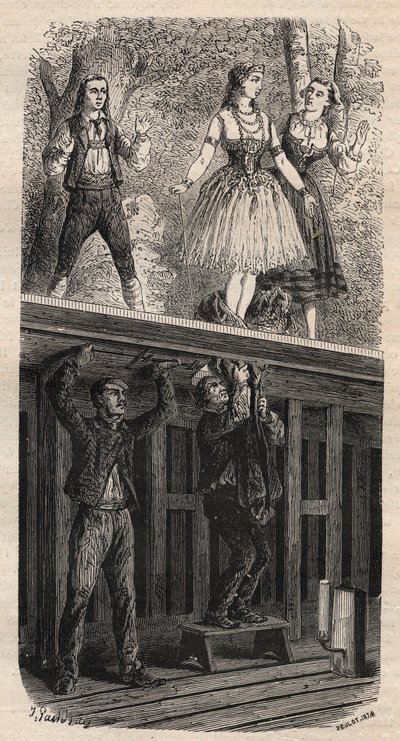 Trucchi teatrali - metamorfosi - incisione del 1875 da Unknown artist