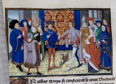 Thibaut III di Champagne (1179-1201), Luigi (morto nel 1205), Conte di Blois e Chartres, e Baudouin IX di Fiandra (o Baudouin VI di Hainaut), noto come Baudouin I di Costantinopoli (1171-1206), si incontrano da Unknown artist