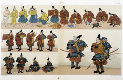 Abbigliamento tradizionale dei samurai giapponesi - in "Il costume storico" di Racinet da Unknown artist