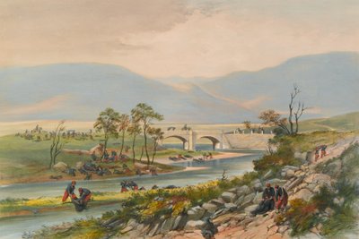 ?Ponte Traktir dopo la battaglia di Tchernaya?, 1855 da Unknown