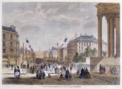 Trasformazioni di Parigi sotto il Secondo Impero, Haussmann Parigi. Inaugurazione del Boulevard Malesherbes (lavori di Haussmann) da Unknown artist