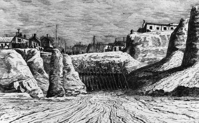 Trasformazioni di Parigi sotto il Secondo Impero, Haussmann Parigi: distruzione della piccola Polonia per la costruzione del Boulevard Malesherbes, Bibl. storica città di Parigi da Unknown artist