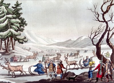 Tungusi, Siberia. Disegno di Cartelli. Biblioteca delle arti decorative di Parigi. "Le costume ancien et moderne" da Unknown artist