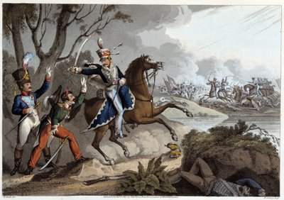Due ufficiali francesi fatti prigionieri alla Battaglia di Albuera - in "Historical, Military and Naval Anecdotes..." di Edward Orne da Unknown artist