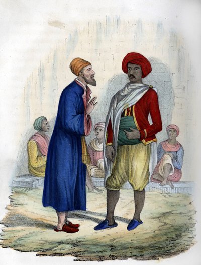 Due uomini nelle strade di Algeri nel 1830. In 
