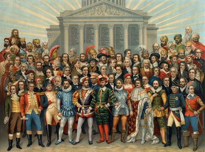 Pantheon universale degli uomini celebri principali, cromolitografia di Sauvage da Unknown artist