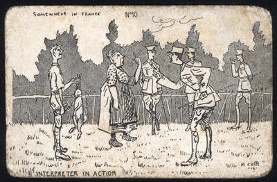Regno Unito: Una cartolina umoristica prodotta in Francia durante la Prima Guerra Mondiale per le forze britanniche. da Unknown Artist