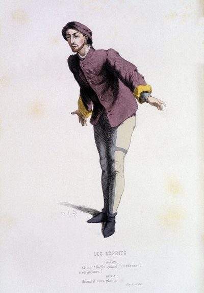 Urbain in "les esprits" (di Pierre de Larivey nel 1579), in "Il teatro francese nel XVI e XVII secolo anteriori a Molière" di Edouard Fournier da Unknown artist