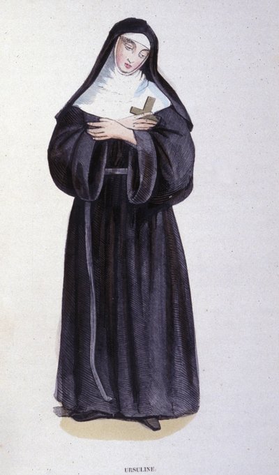 Orsolina. Incisione da un album sugli ordini religiosi, Parigi da Unknown artist