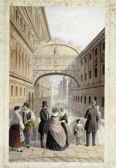 Veneziani sul ponte dei sospiri da Unknown artist
