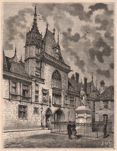 Veduta dalla strada del Palais Jacques Coeur a Bourges, Francia da Unknown