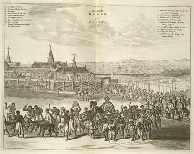 Veduta di Benin. Processione di nativi da Unknown artist