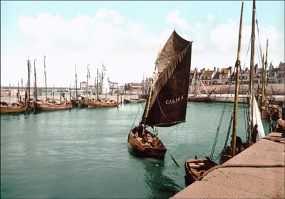 Veduta di Calais, il porto. Fotocromo ca. 1890. da Unknown artist