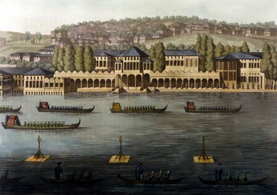 Veduta di Costantinopoli, una delle residenze del Sultano lungo il Bosforo. XIX secolo. da Unknown artist